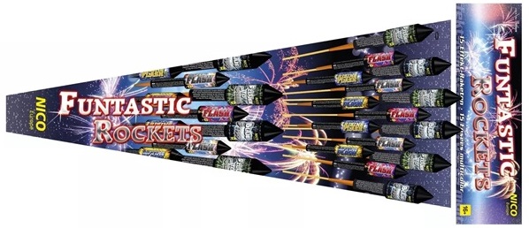 Raketensortiment Funtastic Rockets, Feuerwerk, Silvesterfeuerwerk, Feuerwerkerei Schwab, Frankfurt Raketensortiment Funtastic Rockets