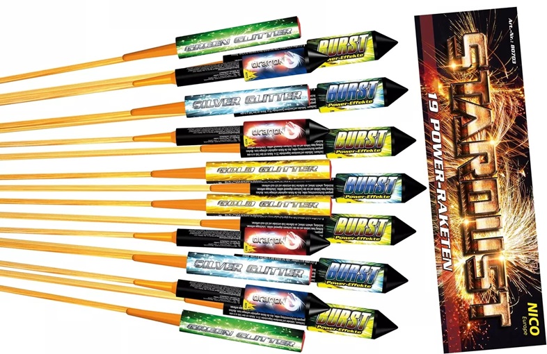 Raketensortiment Stardust, Feuerwerk, Silvesterfeuerwerk, Feuerwerkerei Schwab, Frankfurt Raketensortiment Stardust
