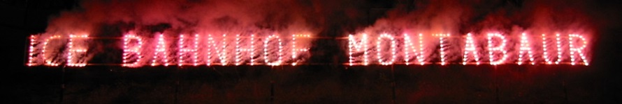 Lichterbild / Feuerschrift ICE Bahnhof Montabaur