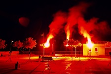 Flammenshow und Feuerwerk Nachbarschaftsfest Frankfurt