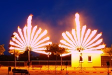 Flammenshow und Feuerwerk Nachbarschaftsfest Frankfurt