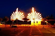 Flammenshow und Feuerwerk Nachbarschaftsfest Frankfurt